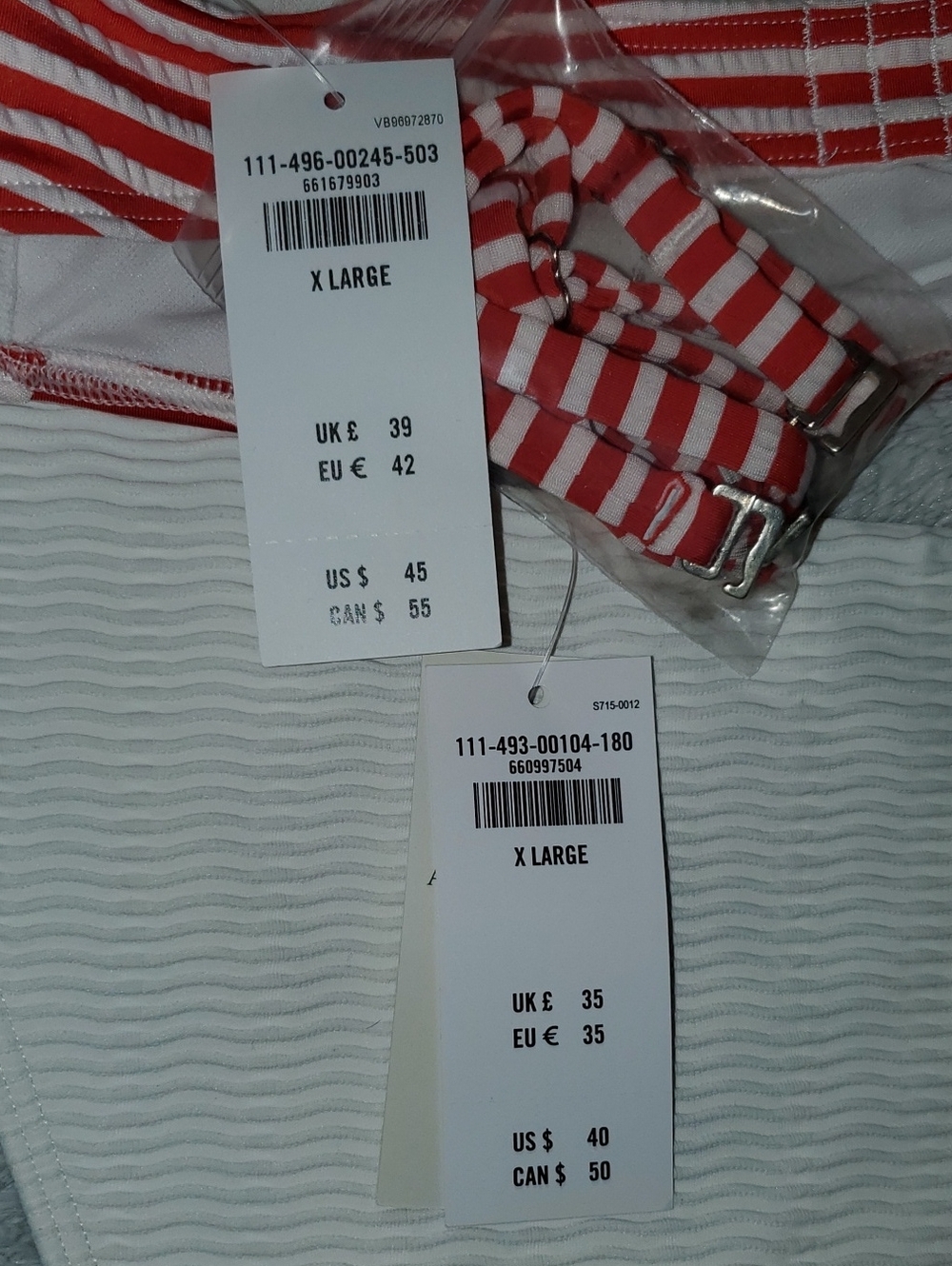 NWT Abercrombie & Fitch Striped Bikini Top with Solid White Bottom Size XL - Picture 4 of 12
